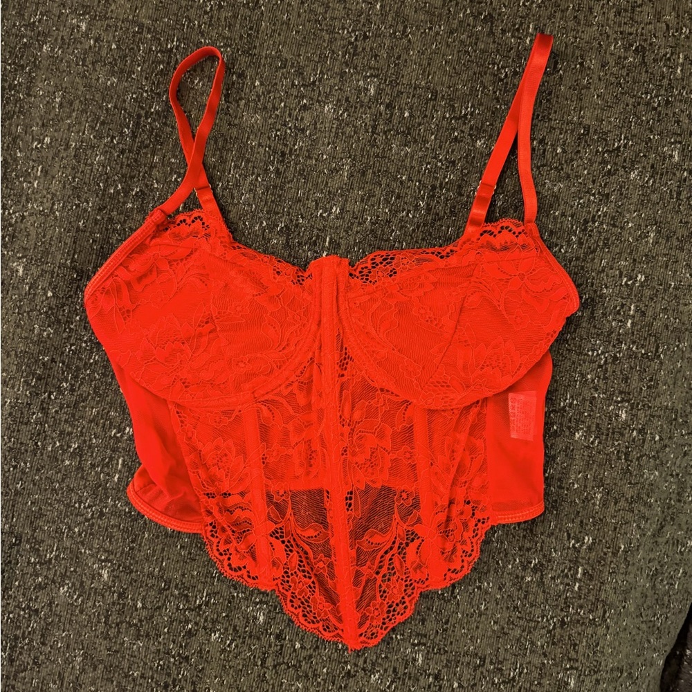 Rec lacy corset top NWOT
